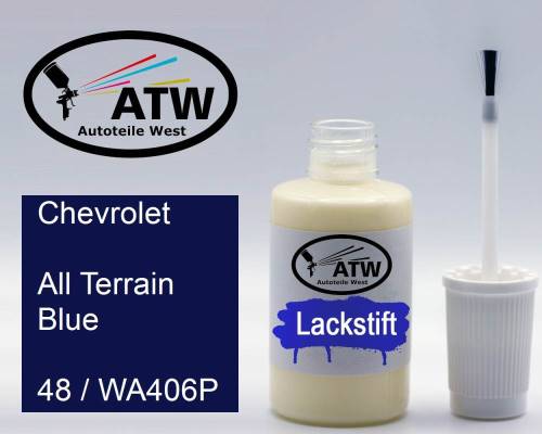 Chevrolet, All Terrain Blue, 48 / WA406P: 20ml Lackstift, von ATW Autoteile West.